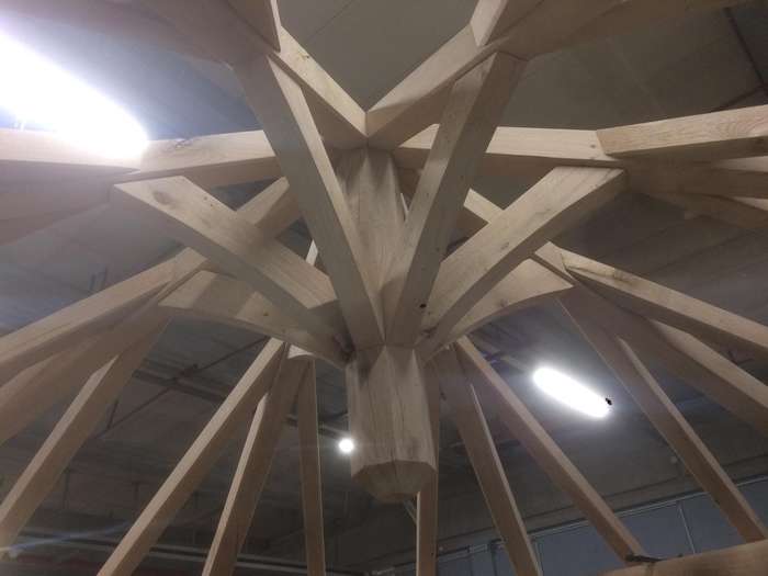 Enrayure du kiosque vue sous le poinçon