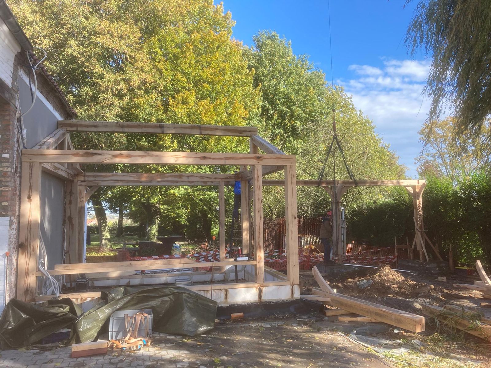 Carport et portails en chêne — Silly — étape 1