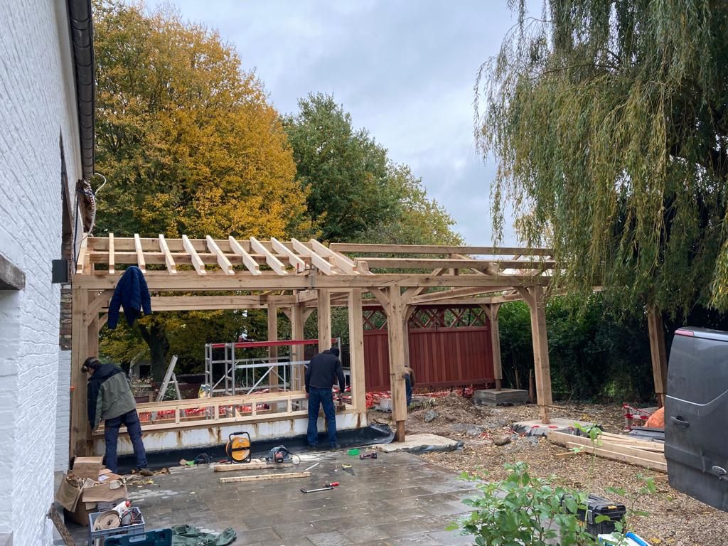 Carport et portails en chêne — Silly — étape 1