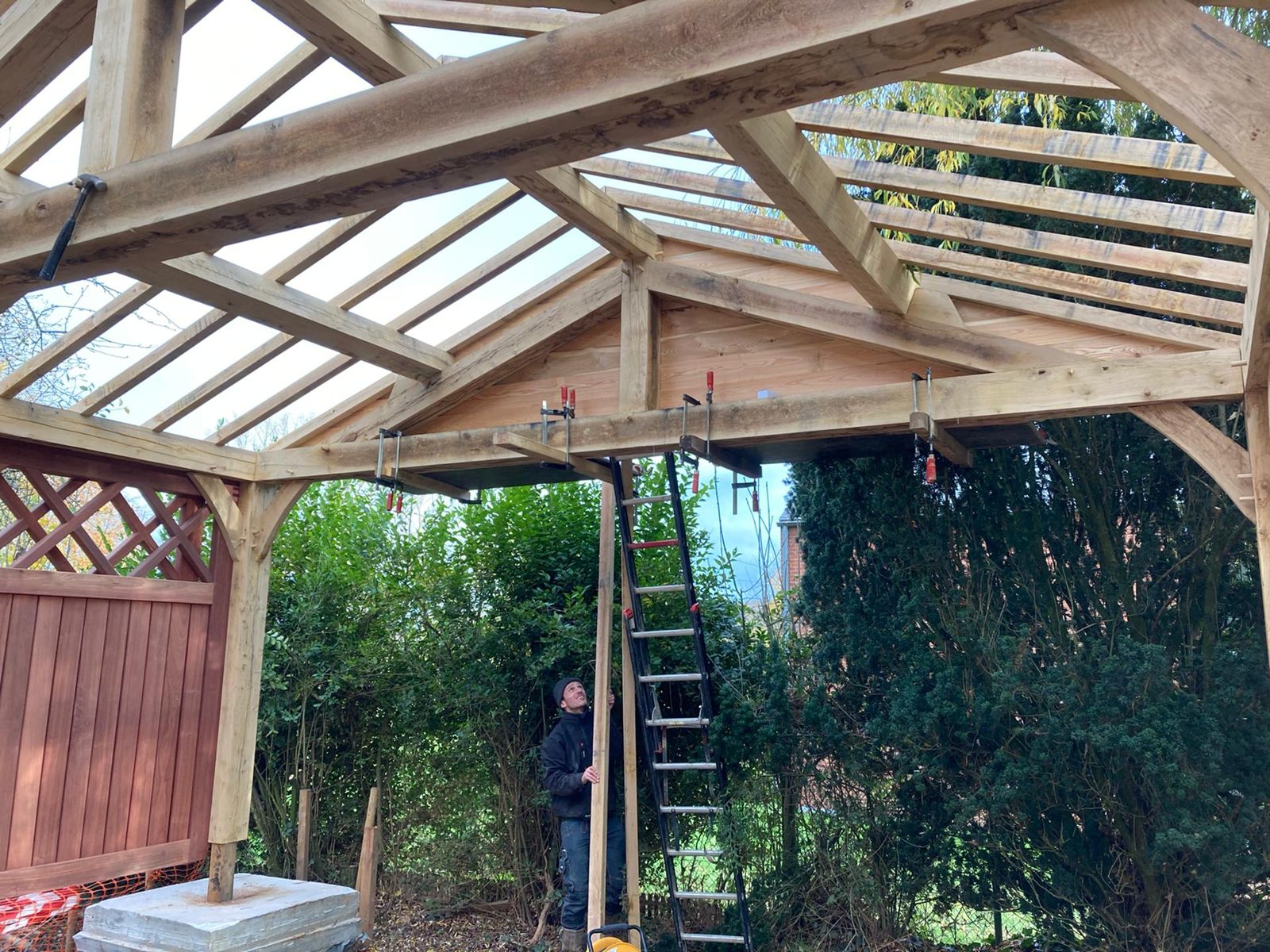 Carport et portails en chêne — Silly — étape 2