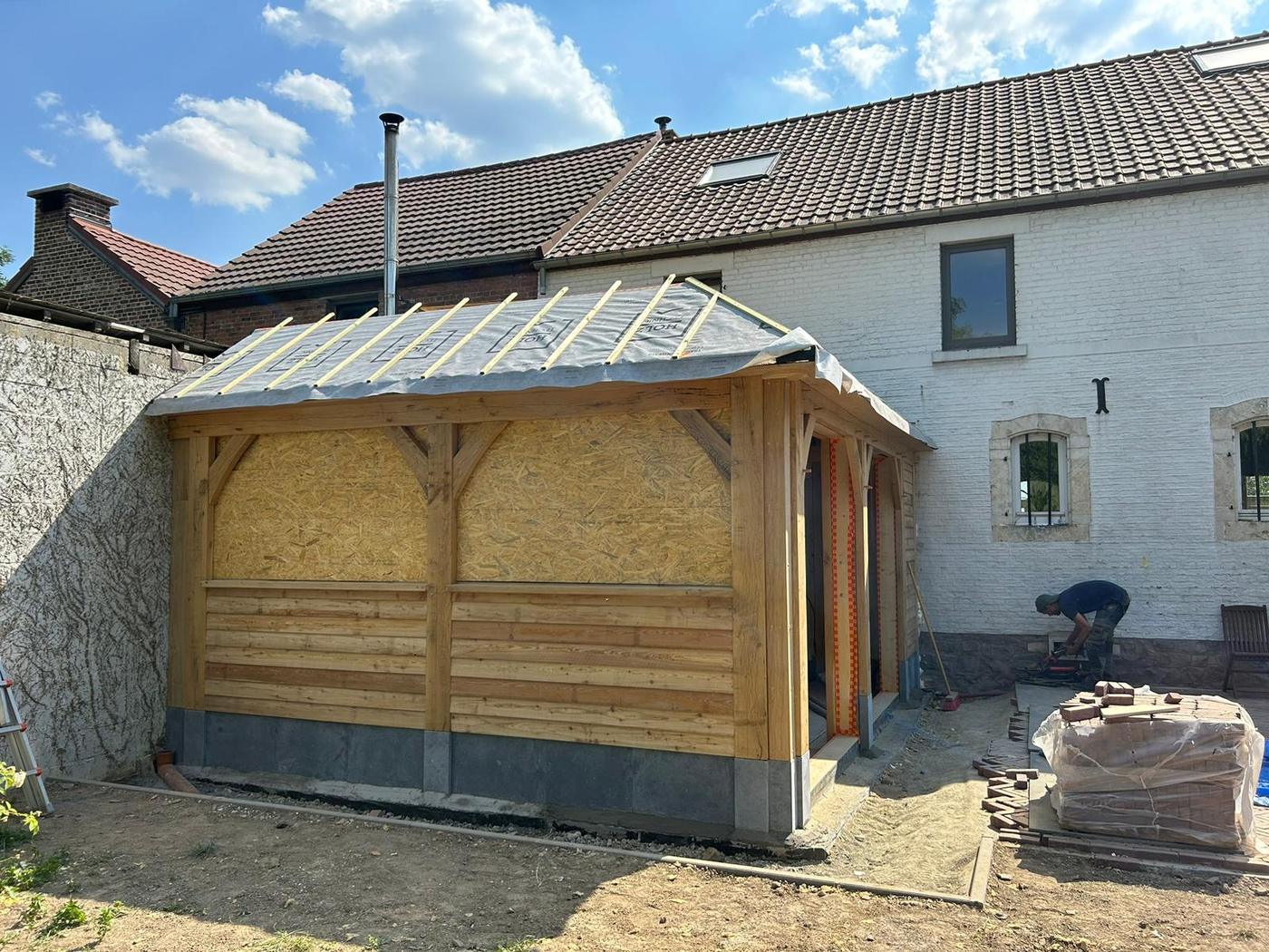Extension en chêne et lanterneau — Jodoigne — étape 1