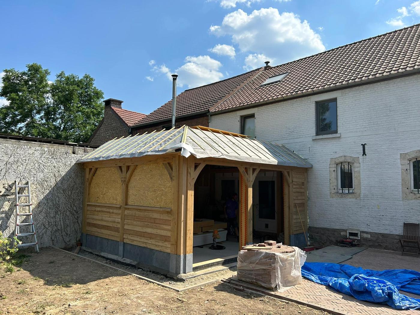 Extension en chêne et lanterneau — Jodoigne — étape 1
