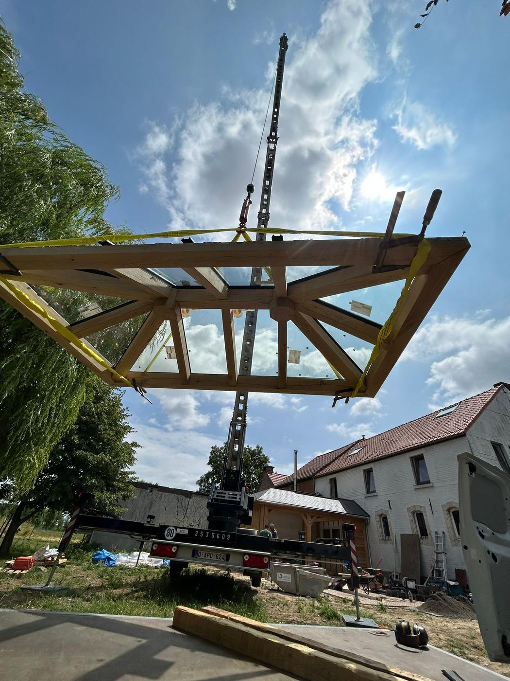Extension en chêne et lanterneau — Jodoigne — étape 1