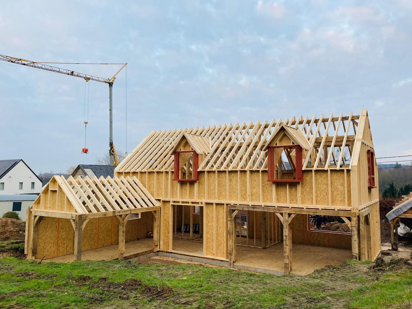 Maison à ossature bois et charpente de chêne — Grez-Doiceau