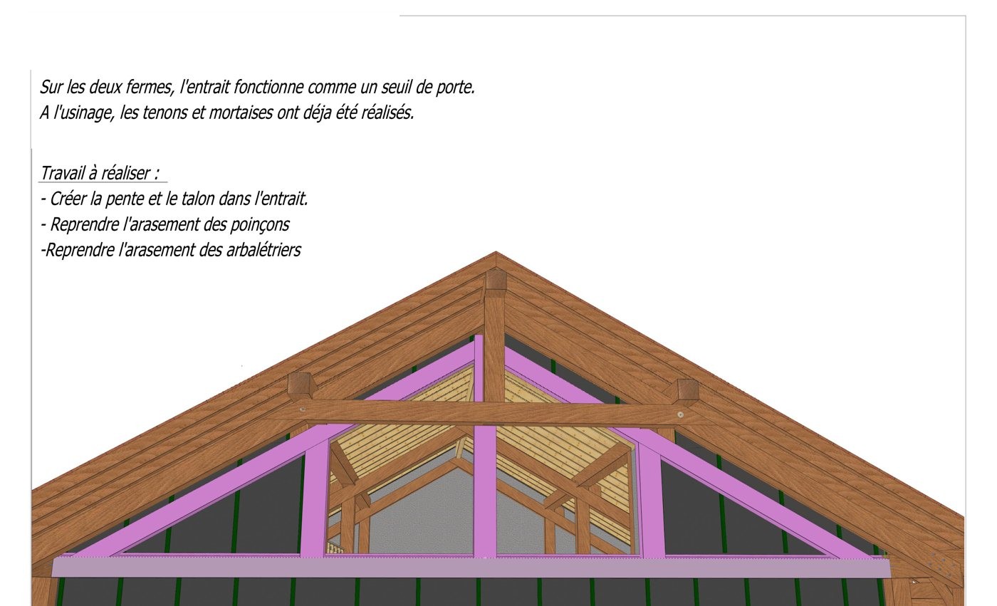 Dessin du bureau d'étude — Maison à ossature chêne — Ottignies