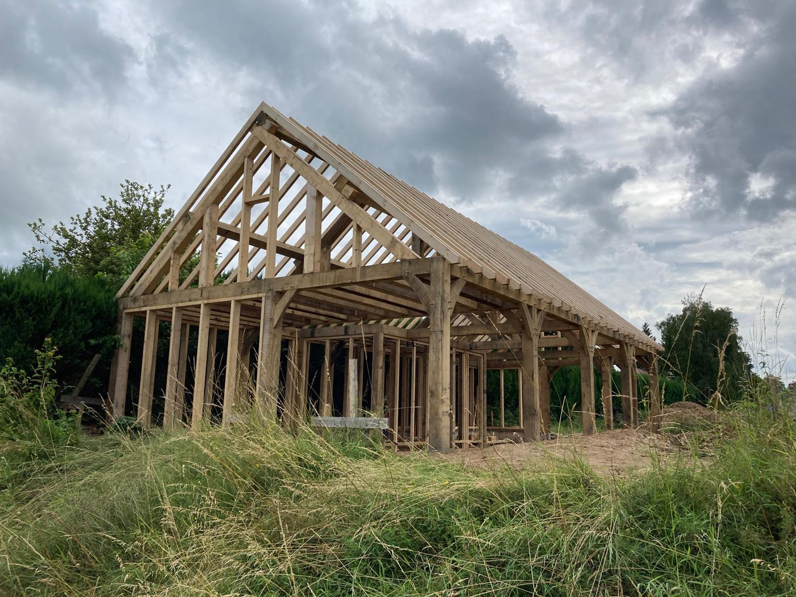 Maison à ossature chêne levée en trois jours